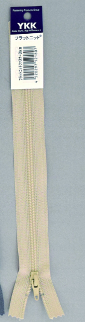 YKK Flat Knit Fastener 20cm #YKKﾌﾗｯﾄﾆｯﾄﾌｧｽﾅｰ20cm