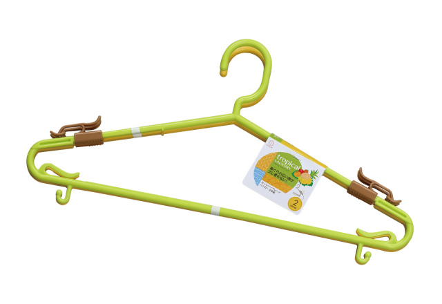 Hangers with Sliding Shoulder Clips-Set of 2#tropical LAUNDRY カットソープレーンハンガー2P