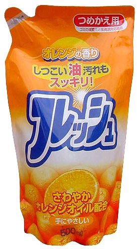 Orange Oil Compound Kitchen Detergent Fresh Refill 500ml#ｵﾚﾝｼﾞｵｲﾙ配合ﾌﾚｯｼｭ詰替　　500ml