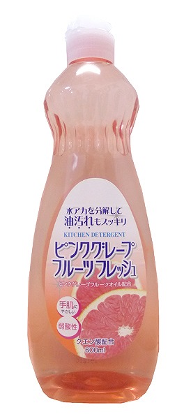Weak-acidic Fresh Pink Grapefruit 600ml Kitchen Detergent#弱酸性ﾌﾚｯｼｭ　ﾋﾟﾝｸｸﾞﾚｰﾌﾟﾌﾙｰﾂ　　600ml