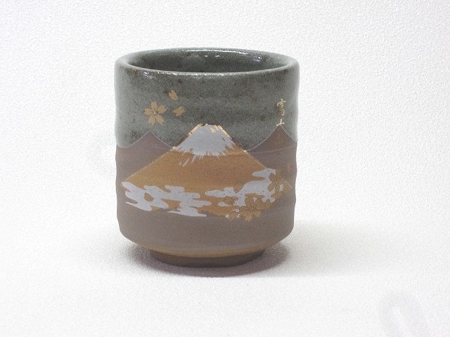 SUSHI TEA CUP GOLD Mt.FUJI#金富士寿司湯呑