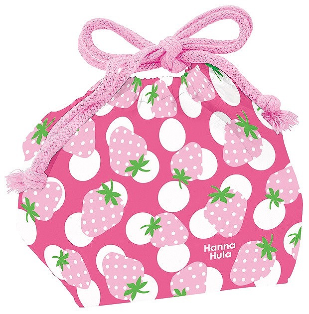 Hanna Hula Strawberry Drawstring Bag for Lunch Box#ランチ巾着　いちご