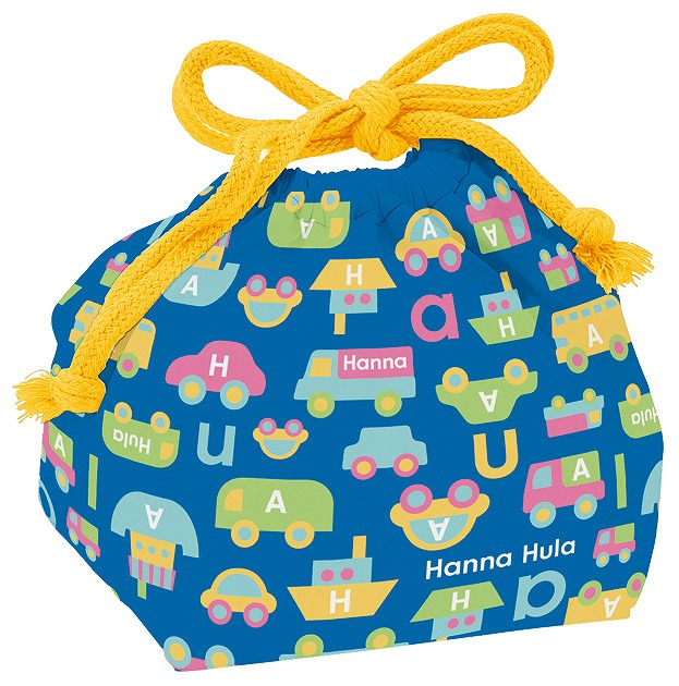 Hanna Hula Transportation Drawstring Bag for Lunch Box#ランチ巾着　のりもの