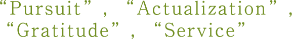 “Pursuit”, “Actualization”,“Gratitude”, “Service”