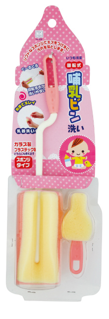 Baby Bottle Cleaning Sponge-Pink#哺乳びん洗いｽﾎﾟﾝｼﾞﾀｲﾌﾟ（ﾋﾟﾝｸ）