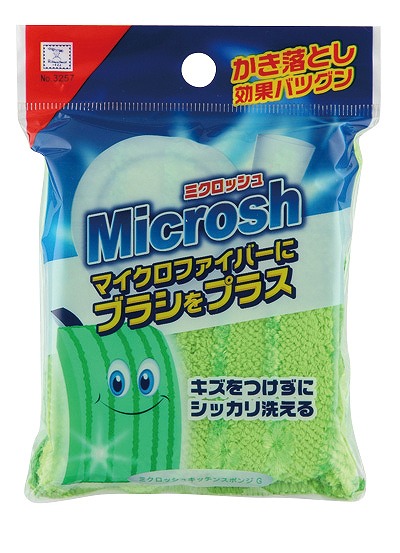 Microfiber Kitchen Sponge-Green#ﾐｸﾛｯｼｭｷｯﾁﾝｽﾎﾟﾝｼﾞ　ｸﾞﾘ-ﾝ