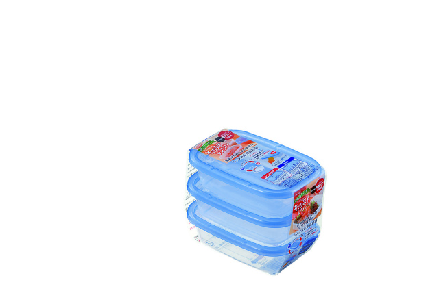 PLASTIC FOOD CONTAINER SQUARE MINI 3PSET#かしこいパック（角型ミニ－3個組)