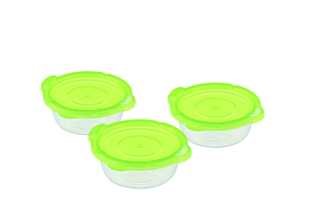 PLASTIC FOOD STORAGE (ROUND S 3P)#かしこいパック（丸型Ｓ-3個組）