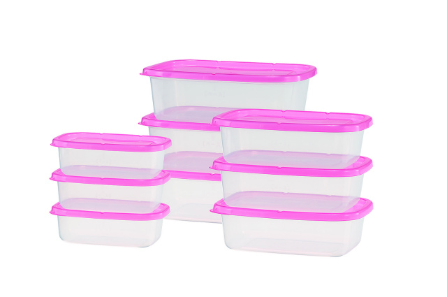 PLASTIC FOOD STORAGE (SQUARE 9PSET)#かしこいパック（角型9個セット）