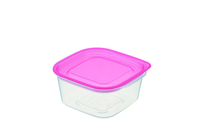PLASTIC FOOD PACKSQUARE 630ml 　PINK#楽ちんパック　スクエア６３０ｍｌ　ピンク