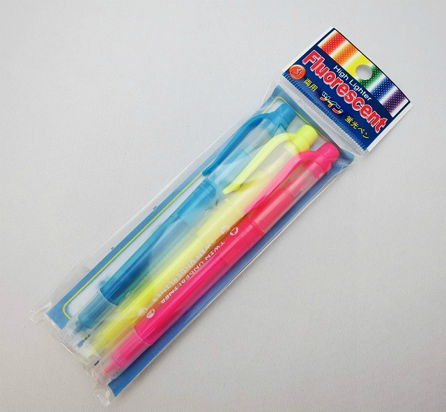 Twin Fluorescent Pen Bold/Fine 3P#ツイン蛍光ペン３Ｐ