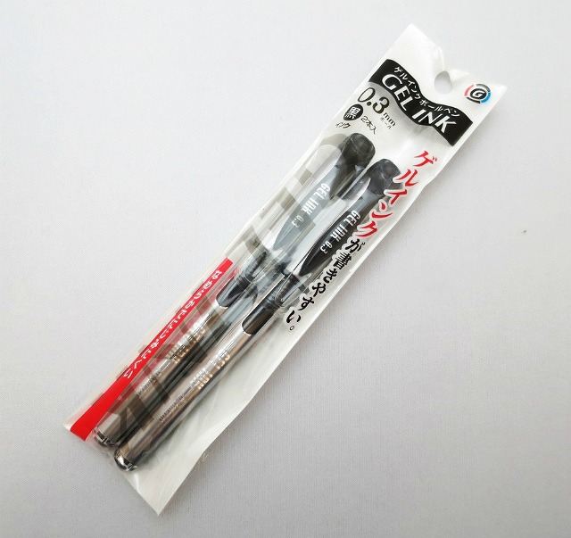 0.3mm Metal Gel Ballpoint Pen Black 2P#0.3芯　メタルゲル　黒2Ｐ