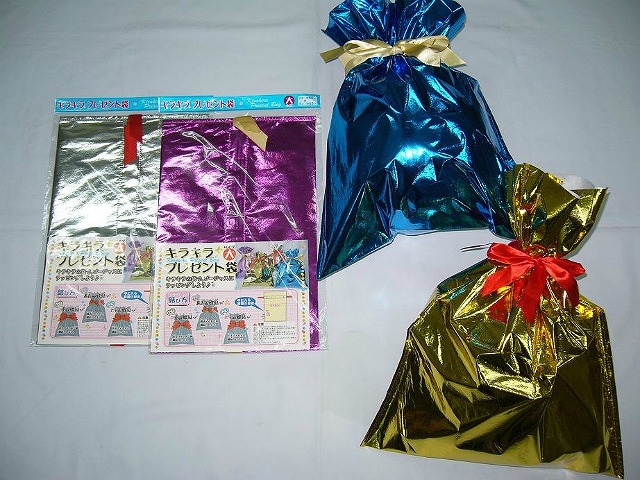 Glittering Gifg Bag L  4 Color Assort#キラキラプレゼント袋　大   4色ｱｿｰﾄ