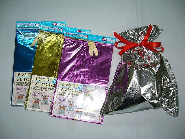 Glittering Gifg Bag M 4 Color Assort #キラキラプレゼント袋　中   4色ｱｿｰﾄ
