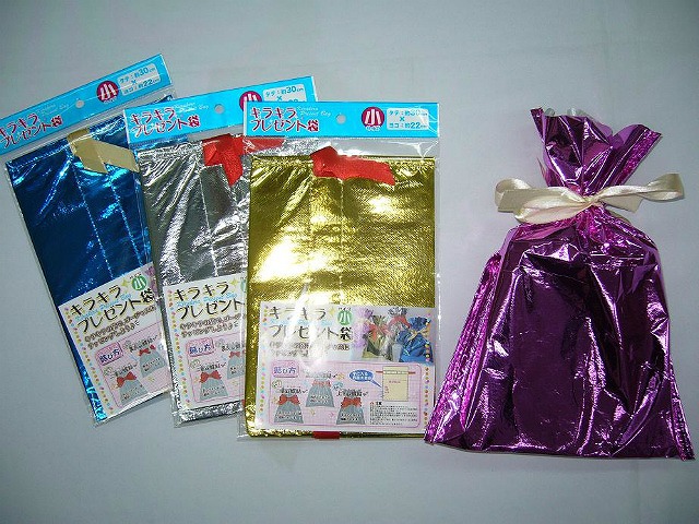 Glittering Gifg Bag S  4 Color Assort#キラキラプレゼント袋　小   4色ｱｿｰﾄ