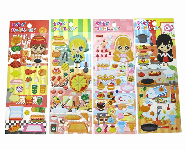 Munching Food Sticker  4 Pattern Assort#もぐもぐフードシール  4柄ｱｿｰﾄ