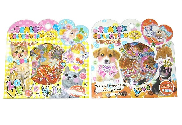 Stickers Collection Animal Photo 71P  2 Pattern Assort #シールズコレクション　アニマルフォト 71枚  2柄ｱｿｰﾄ