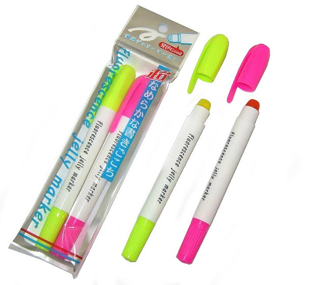 Fluorescent Jelly Marker 2P  Pink/Yellow #蛍光ジェリーマーカー2Ｐ　ピンク・イエロー