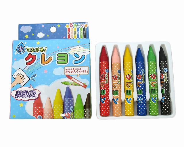 Wipe with water! Crayon 6 Color set#水でふけるクレヨン6色セット