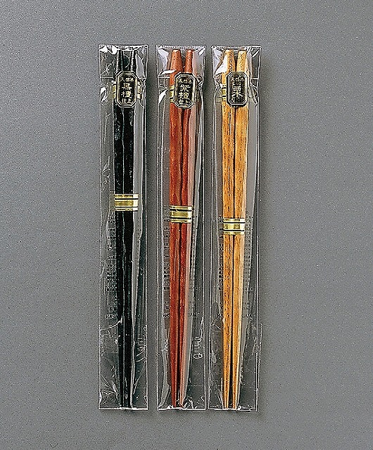 Wooden Chopsticks 22.5cm 3 types assorted.#箸　銘木磨花箸22.5cm