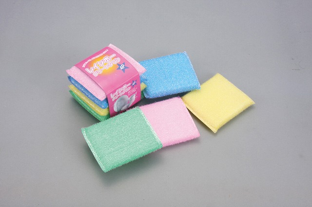 Rainbow Clean Sponge 4P#レインボークリーン タワシ４P