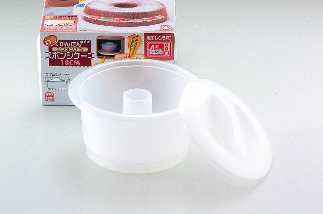 Easily! Mold for Microwave Oven（Chiffon Cake 18cm）#レンジでわっ､かんたん （シフォンふうスポンジケーキ18㎝）