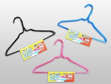 PE Coating Hanger 5P S  Inner: Single Color， Black Pink Blue#PEｺｰﾃｨﾝｸﾞﾊﾝｶﾞｰ５P小  インナー：単色 ブラック　ピンク　ブルー　　　