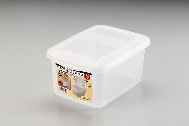 Stocks Rice Bin 3kg for Refrigerator (with Measuring Cup)#ストックス　冷蔵庫用米びつ　3kg用（計量カップ付）