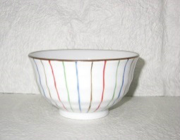 Rice Bowl M Color Sensuji (Striped Pattern)#飯碗　中　彩り千筋