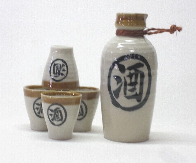 5PC RICEWINE SET ANCIENT STYLE#古代源三4客酒器揃