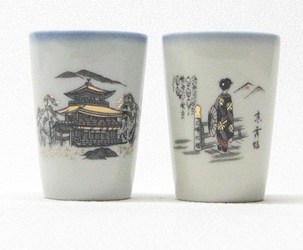 PAIR SHOT CUP MAIKO&KINKAKU TEMPLE#舞妓金閣寺ショット杯ﾍﾟｱ