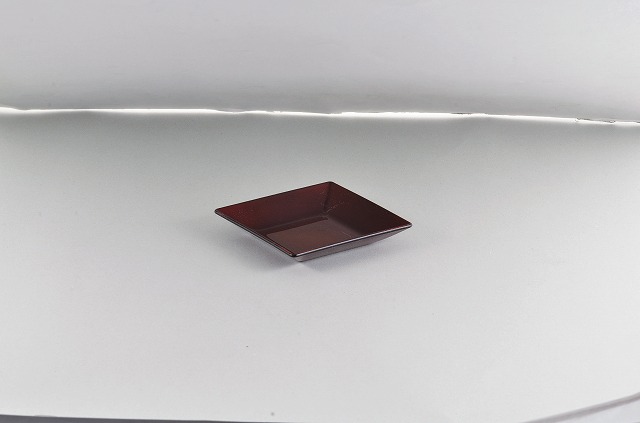 Lacquer Ware Color Clean Coat  Akatame Red （Square Small Plate）#漆器彩　クリーンコート　角小皿　赤溜
