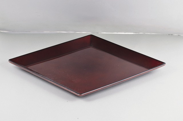 Lacquer Ware Color Clean Coat  Akatame Red　（Square Large Plate）#漆器彩　クリーンコート　角大皿　赤溜