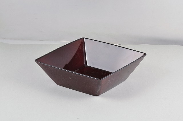 Lacquer Ware Color Clean Coat  Akatame Red （Square Bowl）#漆器彩　クリーンコート　角盛鉢　赤溜