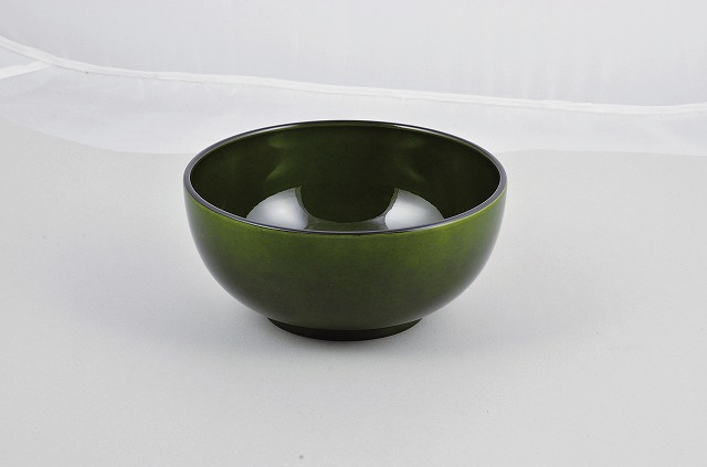 Lacquer Ware Color Clean Coat Noodle Bowl Toryoku Green#漆器彩　クリーンコート　麺どんぶり 透緑