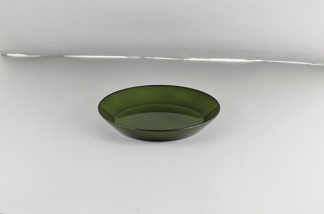 Lacquer Ware Color Clean Coat Round Individual Plate Toryoku Green #漆器彩　クリーンコート　丸取皿 透緑