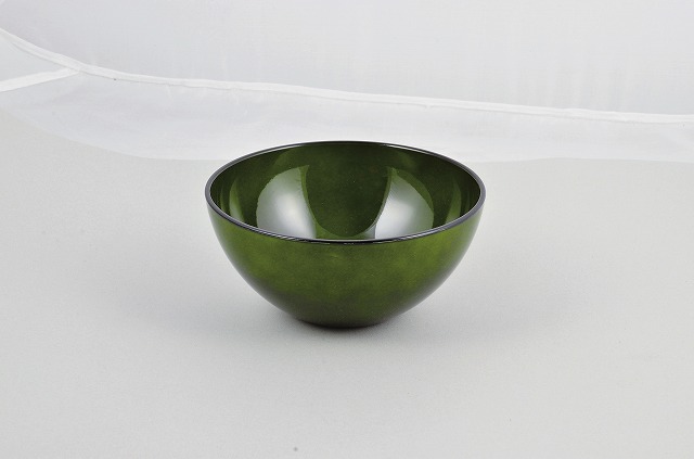 Lacquer Ware Color Clean Coat Salad Bowl (L) Toryoku Green #漆器彩　クリーンコート　サラダボール 透緑、<大>