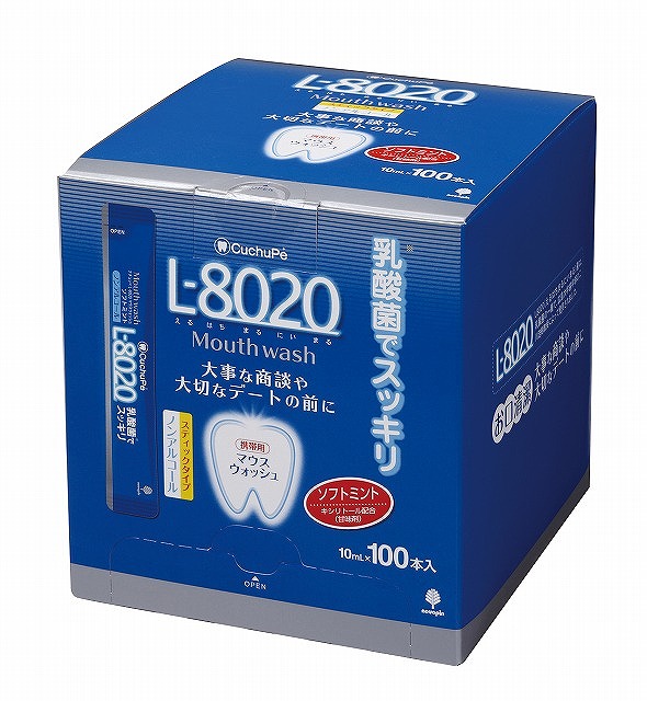 L8020 Non-alcohol Stick Type Mouthwash with Lactobacillus - Soft Mint Set of 100#クチュッペ　Ｌ-8020　ソフトミント　スティックタイプ100本入（ノンアルコール）