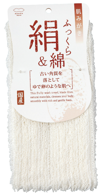 PLUMP NATURAL PLUMP SILK&COTTON BODY TOWEL / WHITE#ふっくら天然 ふっくら絹&綿ﾎﾞﾃﾞｨﾀｵﾙ･ﾎﾜｲﾄ