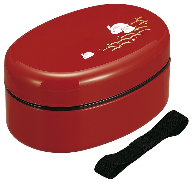 Petit Rabbit Round Two-tiered Lunchbox with Belt 450ml#丸２段ランチボックス(ベルト付)