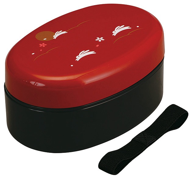 Full Moon Rabbit  Round Two-tiered Lunchbox with Belt 500ml#丸２段ランチボックス(ベルト付)満月うさぎ
