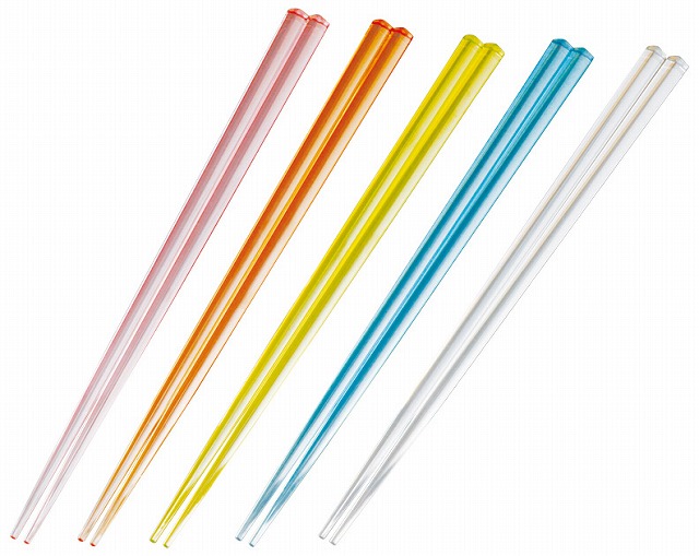 Pentagon Chopsticks (Clear Color) 23cm#五角箸(クリアカラー)　２３cm